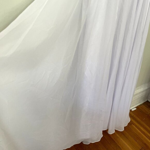 NWT Hebeos white wedding dress formal lace buttons applique women size small - Picture 4 of 14